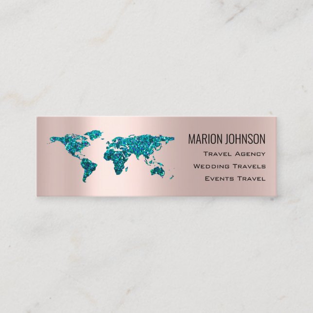 Investments Finance Reisen Blog Weltkarte Gold Mini Visitenkarte (Vorderseite)