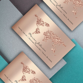 Investments Finance Wedding Travel World Rose Gold Visitenkarte