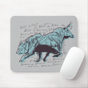 Investor Bull und Bär Aktienmarkt Handel  Mousepad