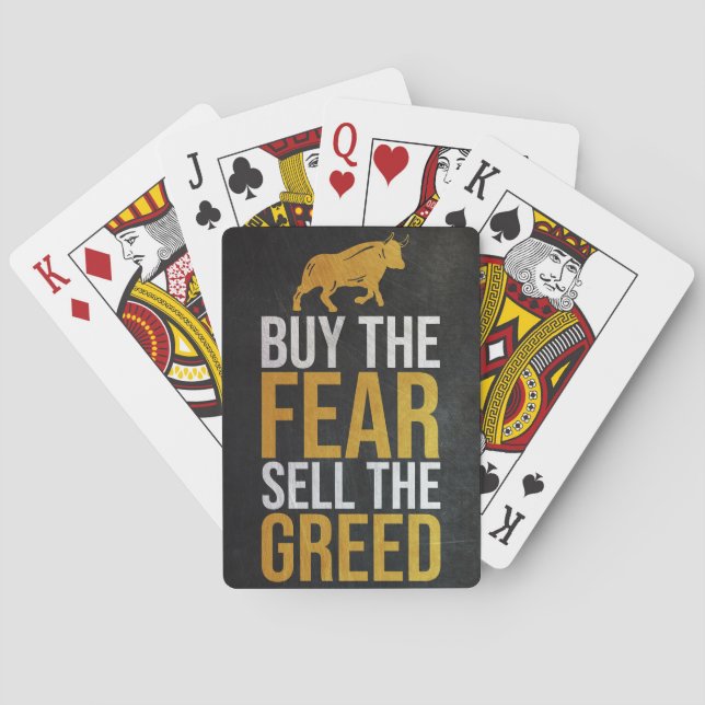 Investor Buy Fear Sell Greed Trader Spielkarten (Rückseite)