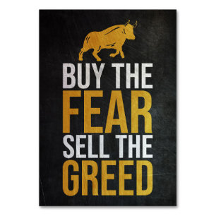 Investor Buy Fear Sell Greed Trader Tischnummer