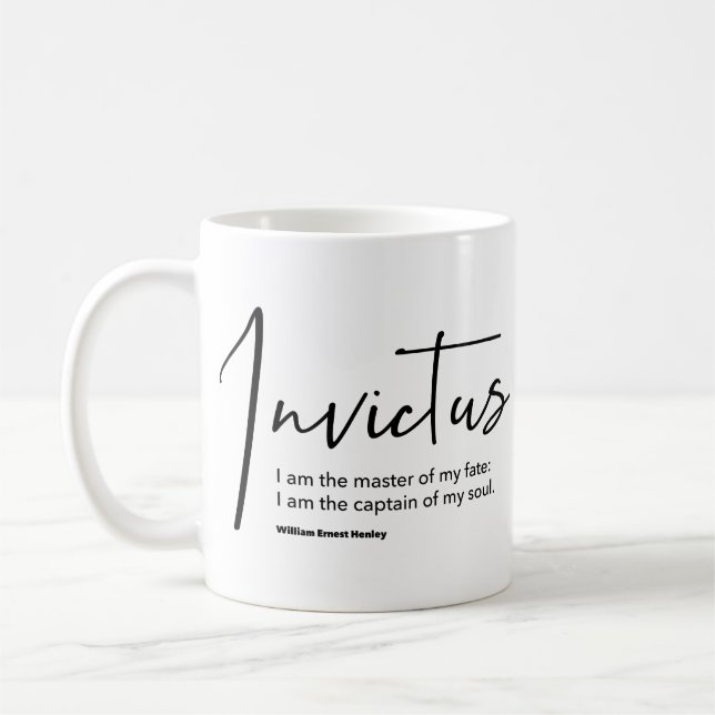 Invictus Gedicht - Ich bin der Meister meines Schi Kaffeetasse (Links)
