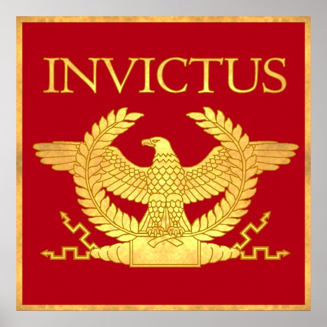Invictus-Gravur-Goldplakat Poster (Vorne)