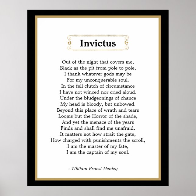 Invictus Poem Poster (Vorne)