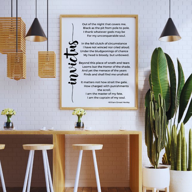 Invictus Poem von William Ernest Henley Poster (Von Creator hochgeladen)