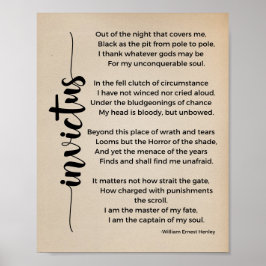 Invictus Poem von William Ernest Henley Vintag Poster