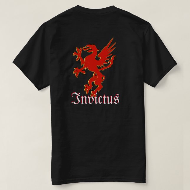 Invictus T-Shirt, Roter Drache T-Shirt (Design Rückseite)