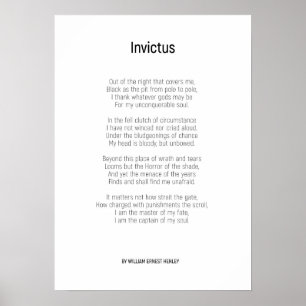 Invictus von William Ernest Henley Poster