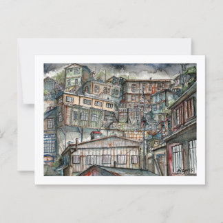 Invierno en los cerros de Valparaíso  Postkarte