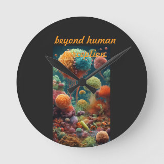 Invisible Worlds: 80 Million Bacteria T-Shirt Runde Wanduhr