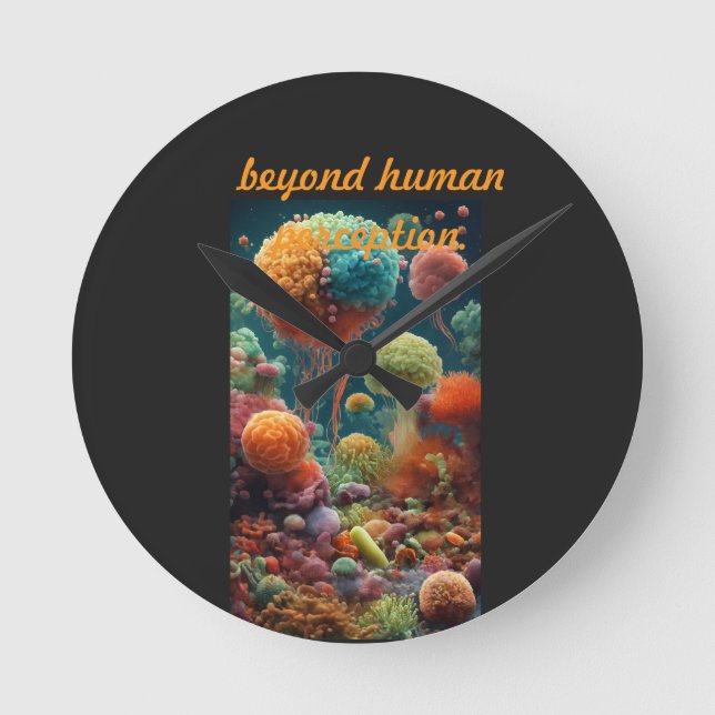 Invisible Worlds: 80 Million Bacteria T-Shirt Runde Wanduhr (Vorderseite)