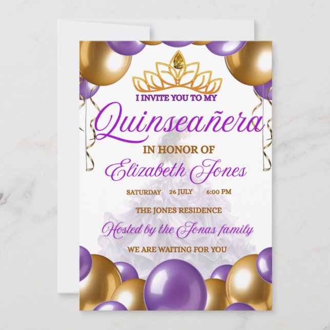 INVITACION 15 AÑOS EINLADUNG (Vorderseite)