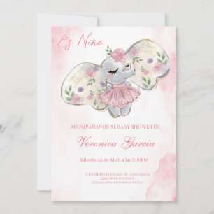 Invitacion baby Dusche para niña Einladung
