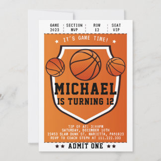 Invitación Basketball Invitation for Birthday Part Einladung