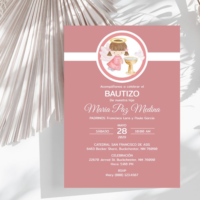 Invitacion Bautizo GIRL Angel Taufe Katholik Einladung (Von Creator hochgeladen)