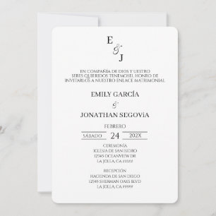 Invitación blanco y negro minimalista einladung