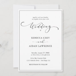 Invitación Boda simple de fotografías en blanco y Einladung