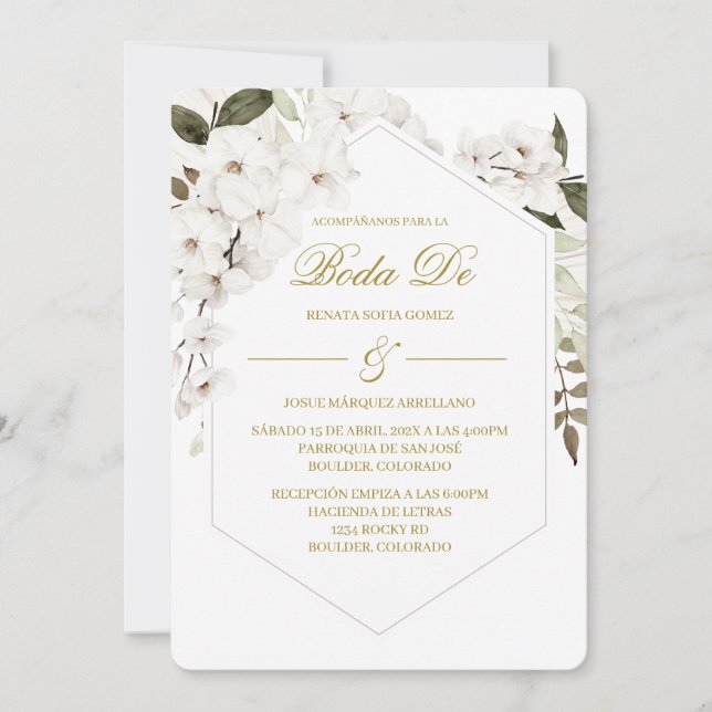 Invitación Boho blanco para boda  Einladung (Vorderseite)