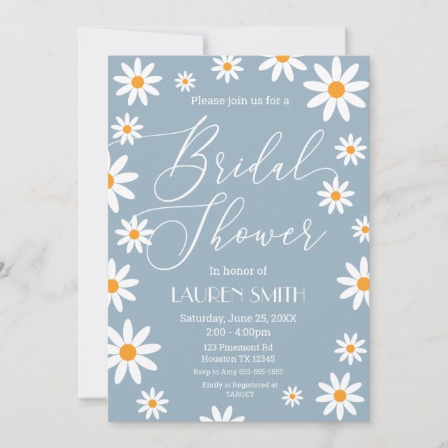 Invitación Boho Daisies Bridal Shower party Einladung (Vorderseite)