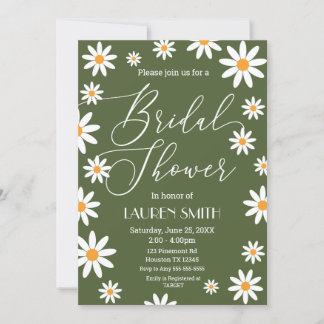 Invitación Boho Daisies Bridal Shower party Einladung