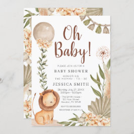 Invitación Boho Lion watercolor oh baby invitation Einladung