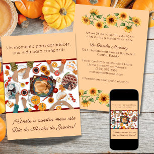 Invitación Cena de Acción de Gracias Mesa Familia Einladung