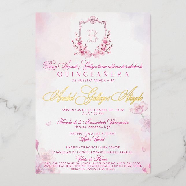 Invitacion Cherry Blossom Folieneinladung (Vorderseite)