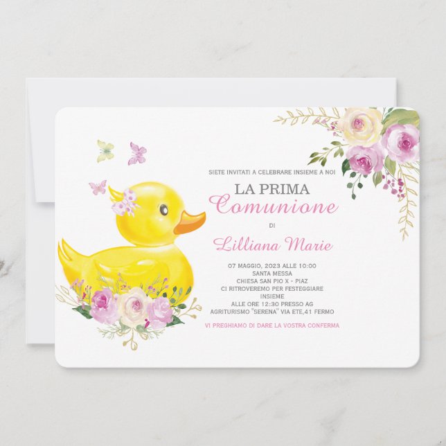 Invitación Comunión Niña Einladung (Vorderseite)