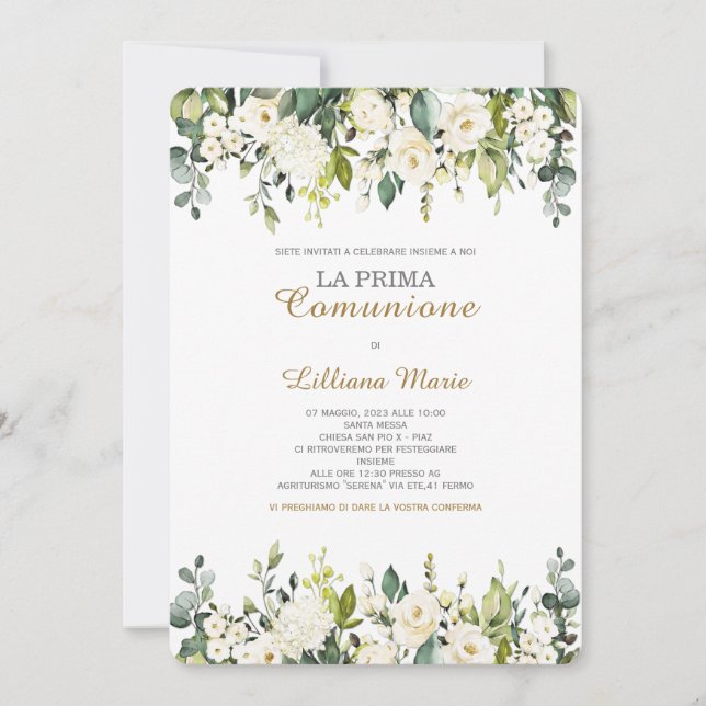 Invitación Comunión Niña Einladung (Vorderseite)