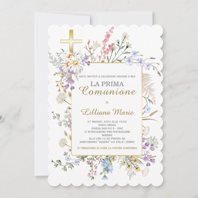 Invitación Comunión Niña Einladung (Vorderseite)