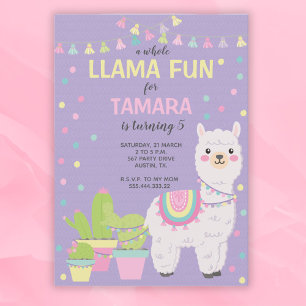 Invitación cumpleaños de Llama, llama divertida, c Einladung