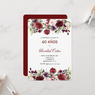 Invitación de 40 Años Mujer Einladung