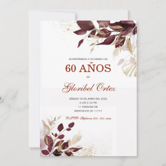 Invitación de 60 Años Mujer Einladung