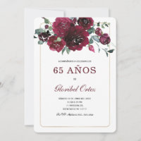 Invitación de 65 Años Mujer