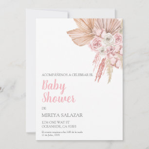 Invitacion de baby Dusche para niña tema boho Einladung