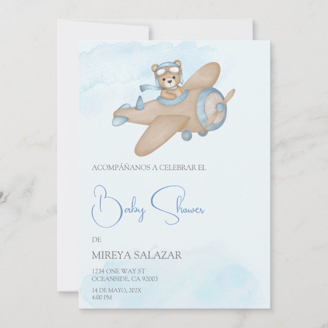 Invitación de baby Dusche para niño Einladung (Vorderseite)