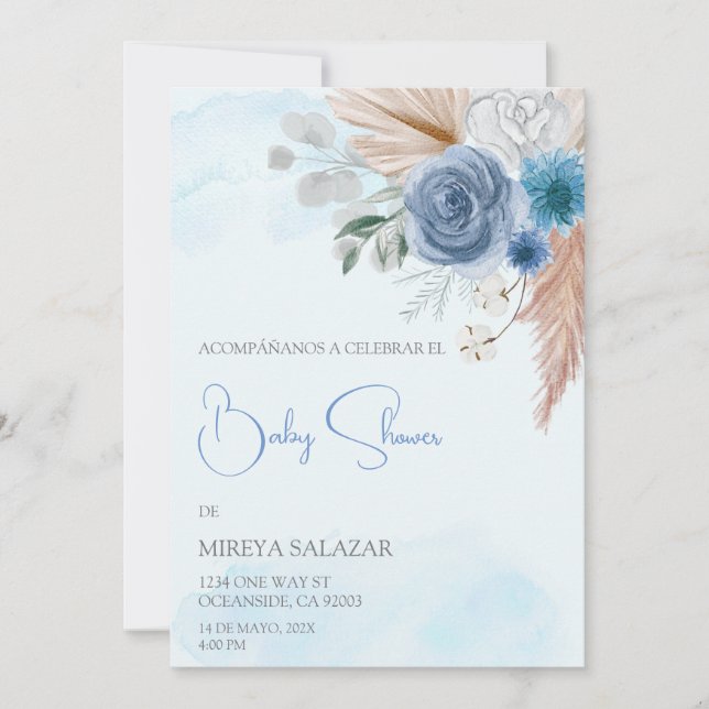 Invitacion de baby Dusche para niño tema boho Einladung (Vorderseite)