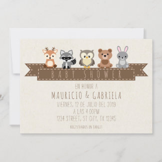 INVITACION DE BABY SHOWER - TEMA BOSQUE EINLADUNG