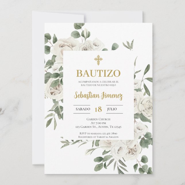 Invitación de bautismo en español einladung (Vorderseite)