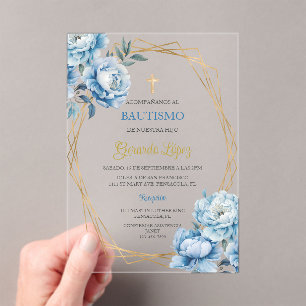 Invitación de bautismo para niño acryleinladungen