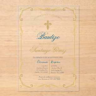 Invitación de bautismo para niño acryleinladungen