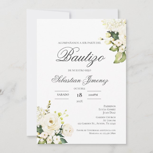 Invitación de bautizo en español einladung (Vorderseite)