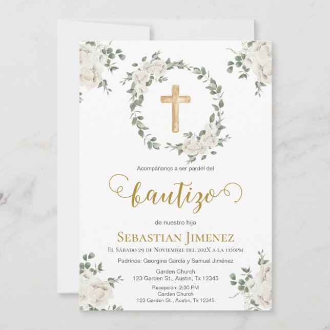 Invitación de bautizo en español einladung (Vorderseite)