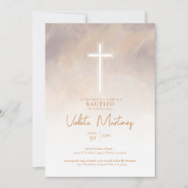 Invitación de Bautizo Morado Spanien Einladung