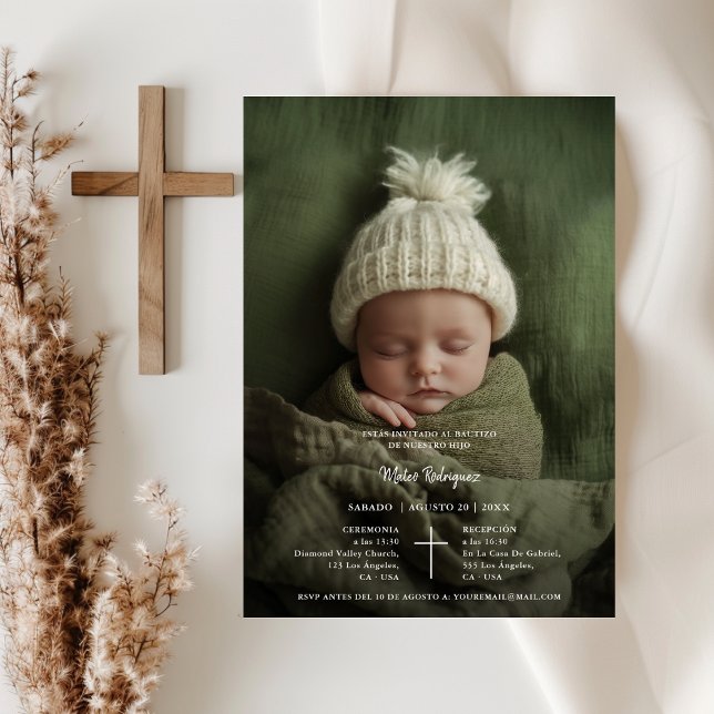 Invitación de bautizo para niño niña Foto Einladung (Von Creator hochgeladen)