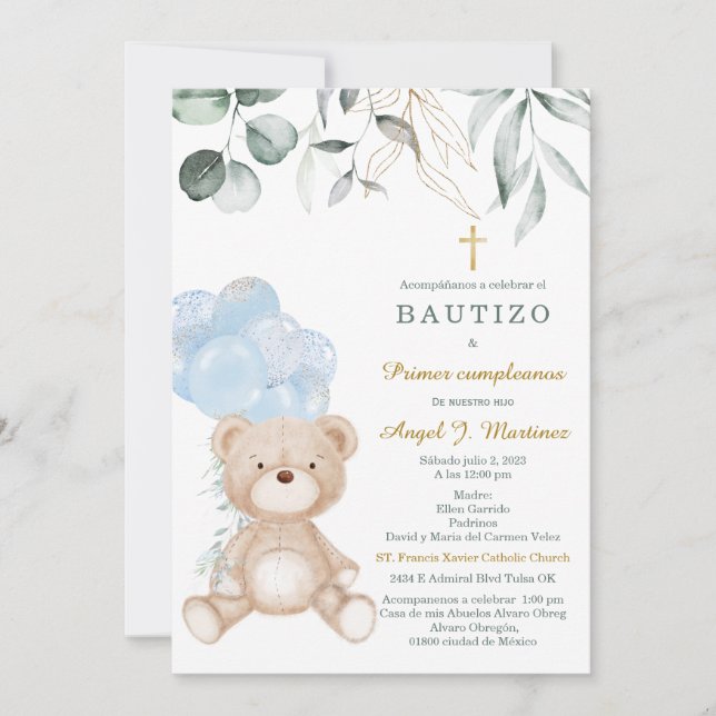 Invitación de Bautizo Y Primer Añito Einladung (Vorderseite)