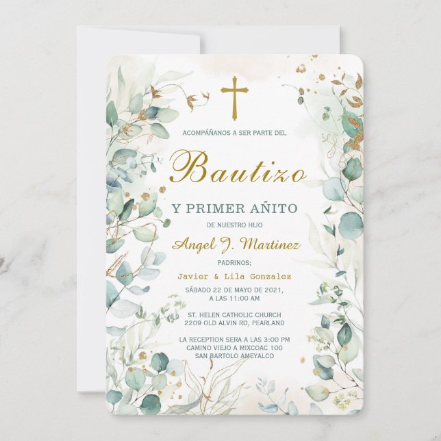 Invitación de Bautizo Y Primer Añito Einladung (Vorderseite)