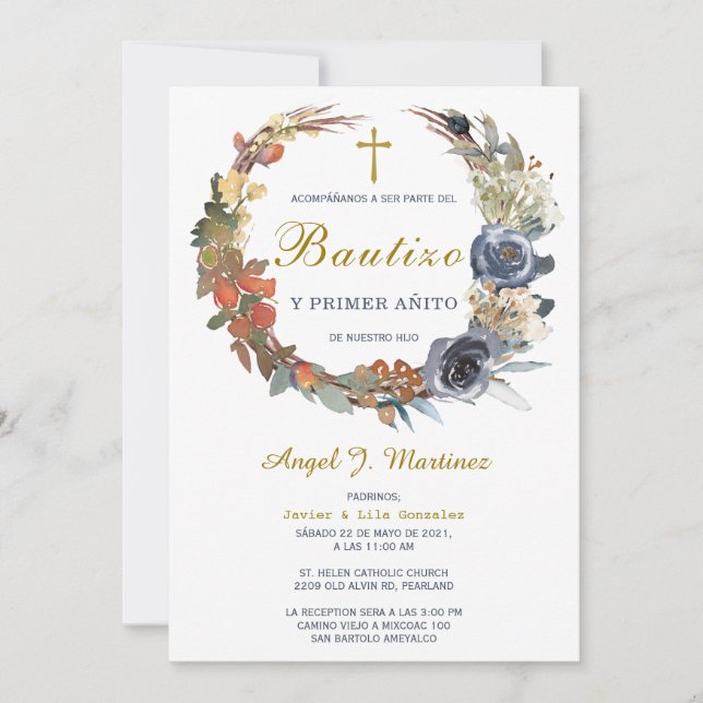 Invitación de Bautizo Y Primer Añito Einladung (Vorderseite)