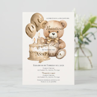 Invitación de Bautizo y primer año en español Einladung
