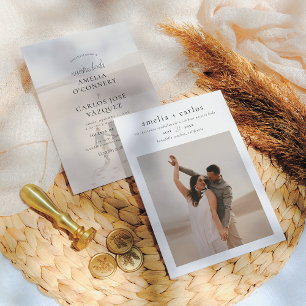 Invitación de Boda Boho y Moderna 2 Fotos Einladung